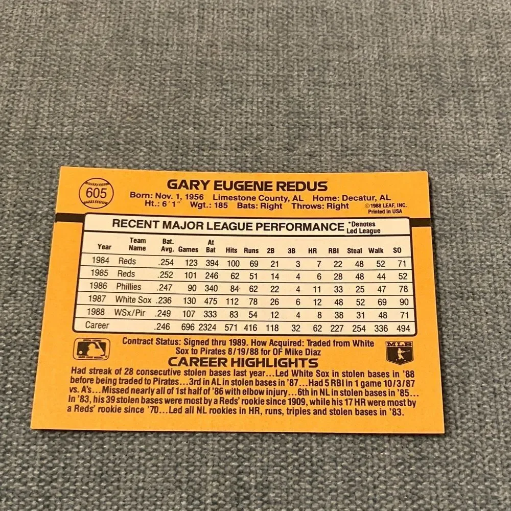 1989 Donruss Pittsburgh Pirates Baseball Card Trading Card